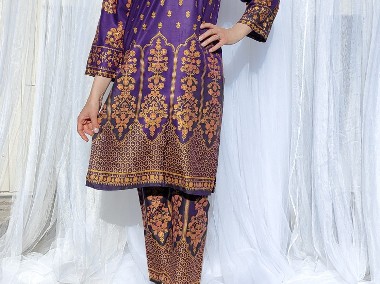 Komplet orientalny indyjski spodnie tunika wzór boho hippie bohemian fiolet-1