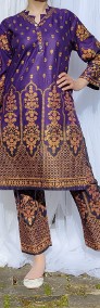Komplet orientalny indyjski spodnie tunika wzór boho hippie bohemian fiolet-4