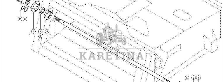 Claas Lexion 600 WAŁEK POŚREDNI 0005204460 (Kanał wciągający; wałek pośredni)-1