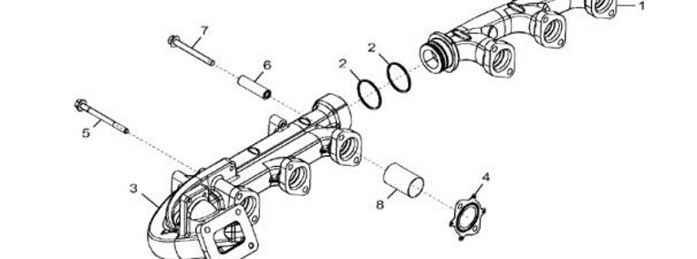 R524337 John Deere 8345R - Kolektor wydechowy-1