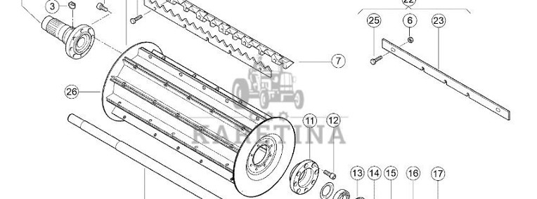 Claas Jaguar 970 - walec górny wciągający 0014101881-1