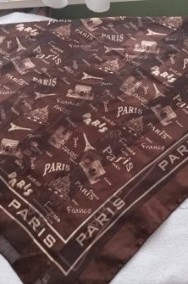 PARIS/ Ekskluzywna, francuska, czekoladowa apaszka PARIS, szal, chusta z Paryżą-2