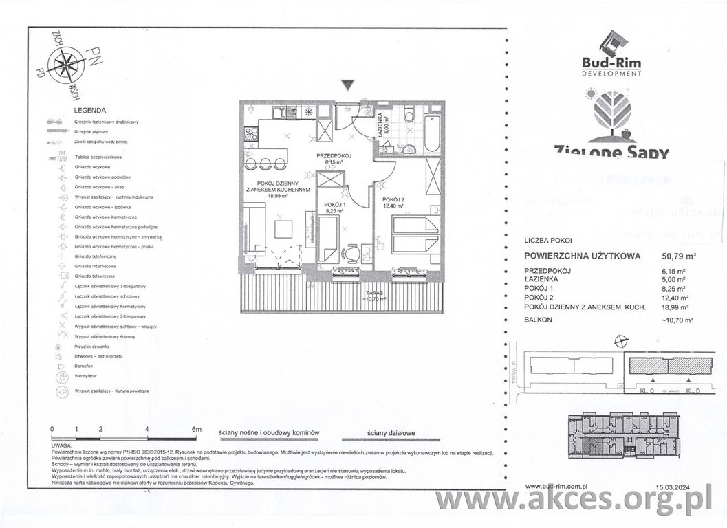 3 pokoje 51 m² Tarczyn nowe, balkon 450000zł - Widok 3