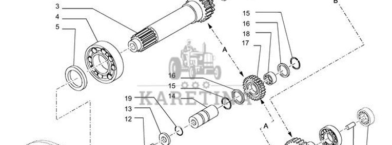 New Holland T6010 T6090 Koło zębate 33 t/40 t 81864666-1