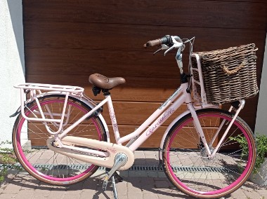 Rower miejski Gazelle Miss Grace pudrowy róż brokat-1