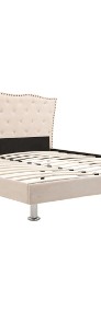 vidaXL Rama łóżka, tkanina, beżowa, 160 x 200 cm 280535-3