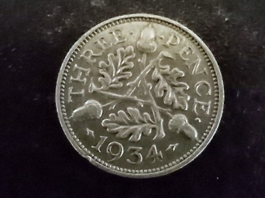 Srebrna moneta kolekcjonerska angielska 3 pence -1