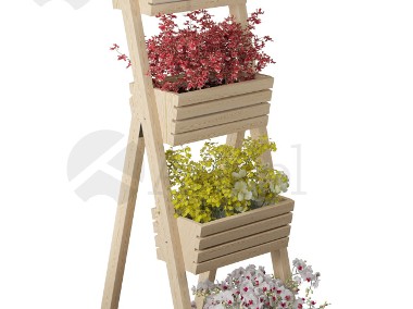 Duży kwietnik drewniany drabinka stojak na kwiaty-1