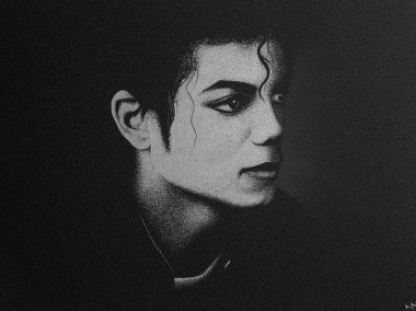 Michael Jackson Ręcznie grawerowany obraz w blasze-1