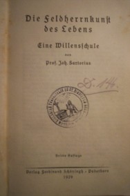 Książka z Parafii św.Brygidy Gdańsk - Sartorius J. DIE FELDHERRNKUNST DES LEBENS-2