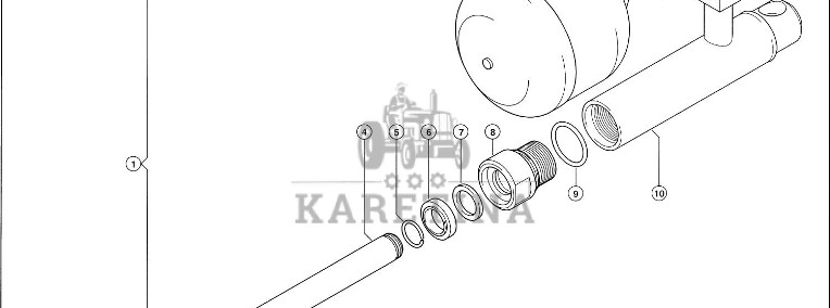 Claas Lexion 600 RURA CYLINDRA 0000419330 (Siłownik hydr. przestawianie klepiska, prawy)-1