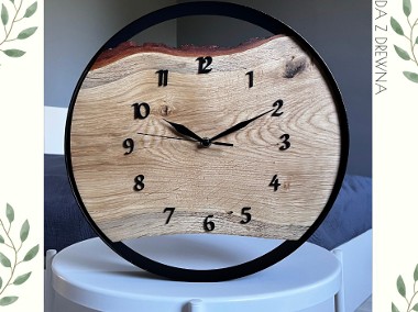 Drewniany zegar w stalowej obręczy - CUDA Z DREWNA-1