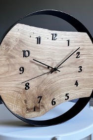 Drewniany zegar w stalowej obręczy - CUDA Z DREWNA-2
