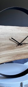 Drewniany zegar w stalowej obręczy - CUDA Z DREWNA-3