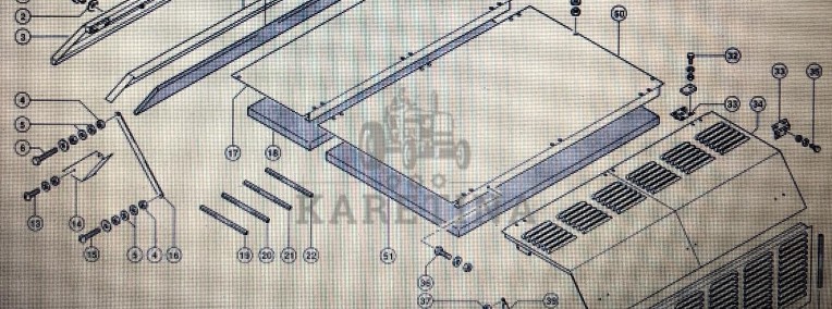 Pokrywa silnika lewa Class Mega 370-340 Nr 44 na rys katalogowym Nr katalogowy 000 542 009 0-1