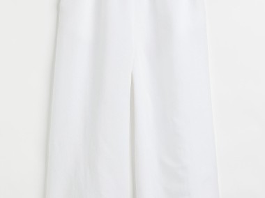 Spodnie białe XL plus size H&M len lniane wiskoza wideleg szerokie boho bohemian-1
