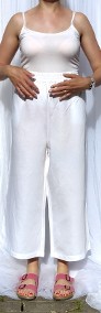 Spodnie białe XL plus size H&M len lniane wiskoza wideleg szerokie boho bohemian-3