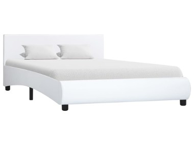 vidaXL Rama łóżka, biała, sztuczna skóra, 140 x 200 cm 285459-1