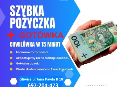 Pożyczka ,szybka gotówka z komornikiem GLIWICE-1