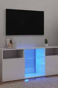 vidaXL Szafka TV z oświetleniem LED, biała, połysk, 120x30x50 cm-2