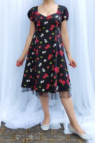 Sukienka Joe Browns midi 48 4XL plus size retro pin up czarna kwiaty-2