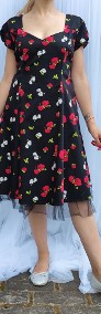 Sukienka Joe Browns midi 48 4XL plus size retro pin up czarna kwiaty-3