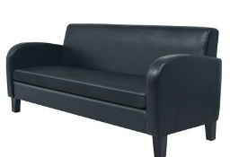 vidaXL Sofa 3-osobowa, sztuczna skóra, czarna