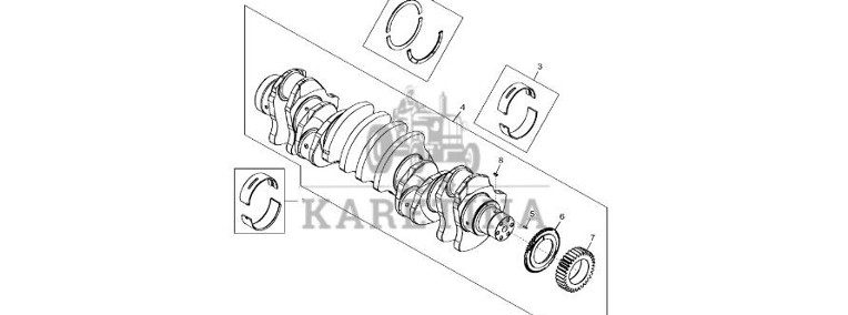 John Deere 9470RX - Wał korbowy RE539339 (Silnik)-1