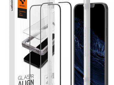 2x Szkło Hartowane Spigen Alm Glass Fc do iPhone 13 Pro Max Black-1