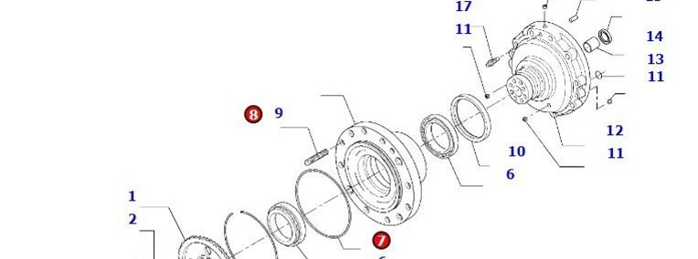 Komatsu WA100 - most napędowy przedni Carraro - koło tarczowe 727134298-1