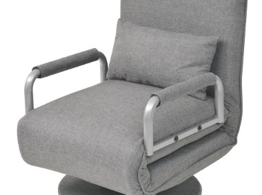 vidaXL Obrotowy fotel rozkładany, jasnoszary, tkanina244666-1