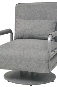 vidaXL Obrotowy fotel rozkładany, jasnoszary, tkanina244666-2