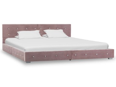 vidaXL Rama łóżka, różowa, tapicerowana aksamitem, 160 x 200 cm 280400-1