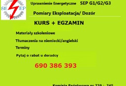 Uprawnienia Energetyczne SEP G1/G2/G3 Pomiary E/D  