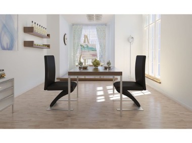 vidaXL Krzesła stołowe, 2 szt., czarne, sztuczna skóra 240042-1