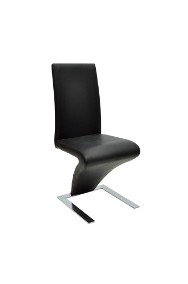 vidaXL Krzesła stołowe, 2 szt., czarne, sztuczna skóra 240042-2