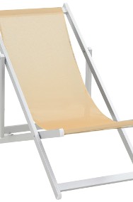vidaXL Składane krzesła plażowe, 2 szt, aluminium i textilene, kremowe 44349-2