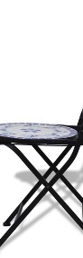 vidaXL Składane krzesła bistro, 2 szt., ceramiczne, niebiesko-białe 41531-3
