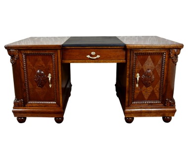 Dębowe biurko stylowe zabytkowe stare antyk po renowacji-1