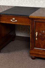 Dębowe biurko stylowe zabytkowe stare antyk po renowacji-2