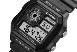 Zegarek męski elektroniczny Synoke cyfrowy stoper alarm datownik LED sportowy