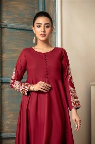 Orientalna tunika sukienka czerwona S 36 bawełna haft boho etno folk Bollywood-2