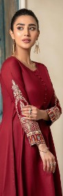 Orientalna tunika sukienka czerwona S 36 bawełna haft boho etno folk Bollywood-3