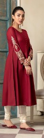 Orientalna tunika sukienka czerwona S 36 bawełna haft boho etno folk Bollywood-4