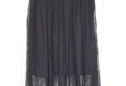 Nowa czarna sukienka S 36 koronka koronkowa haft kwiaty długa maxi