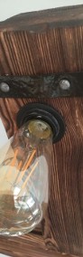 Drewniana lampa wisząca, żyrandol RETRO, postarzana belka, Vintage -4
