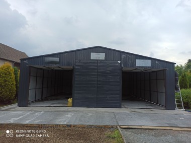 Duża hala garażowa 10x12 brama okno dach dwuspadowy konstrukcja blaszana-1