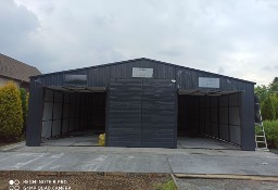 Duża hala garażowa 10x12 brama okno dach dwuspadowy konstrukcja blaszana