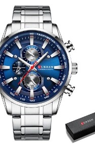 Duży zegarek męski z chronografem Curren bransoleta stalowa sportowy pudełko-2