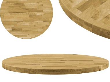 vidaXL Okrągły blat do stolika z litego drewna dębowego, 44 mm, 700 mm245995-1